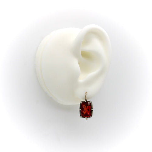 Boucles d'oreilles Boucles d’oreilles vintage - Grenats mandarine en argent et or 18k 58 Facettes