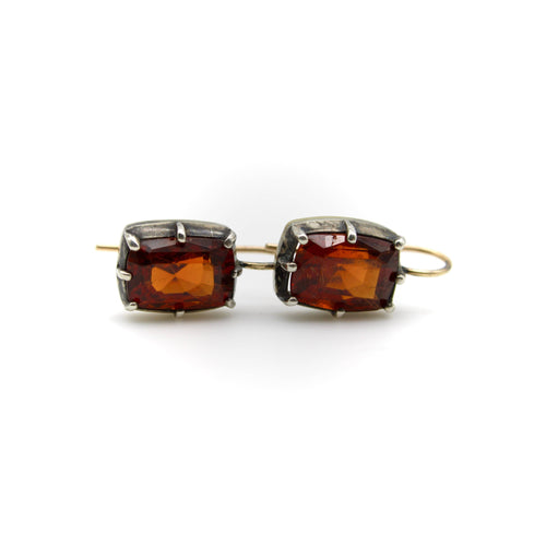 Boucles d'oreilles Boucles d’oreilles vintage - Grenats mandarine en argent et or 18k 58 Facettes