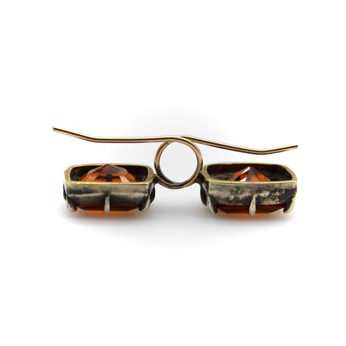 Boucles d'oreilles Boucles d’oreilles vintage - Grenats mandarine en argent et or 18k 58 Facettes