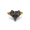 Bague 58 Bague tête de renard vintage en or 14k, diamants et rubis 58 Facettes