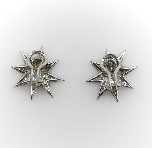 Boucles d'oreilles Oscar Heyman - Boucles d’oreilles étoiles pavées de diamants en platine 58 Facettes A10006
