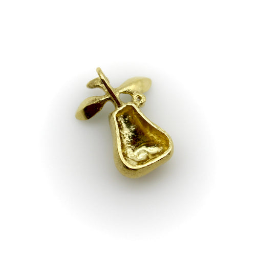 Pendentif Charm poire vintage en or 18k, diamants et émail vert 58 Facettes