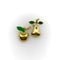 Pendentif Charm poire vintage en or 18k, diamants et émail vert 58 Facettes