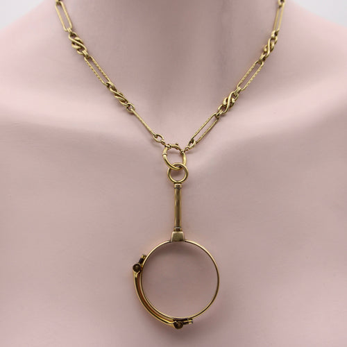 Boucles d'oreilles Lorgnette mécanique édouardienne en or 14K 58 Facettes