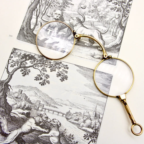 Boucles d'oreilles Lorgnette mécanique édouardienne en or 14K 58 Facettes
