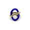 Bague 52 Bague vintage nœud d’amoureux en or jaune 14 carats et émail bleu 58 Facettes