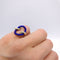 Bague 52 Bague vintage nœud d’amoureux en or jaune 14 carats et émail bleu 58 Facettes