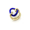 Bague 52 Bague vintage nœud d’amoureux en or jaune 14 carats et émail bleu 58 Facettes