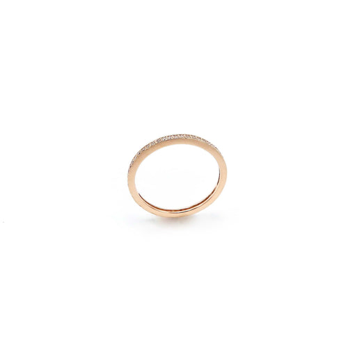 Bague Bague éternité - Alliance en or rose 14K et diamants pavés 58 Facettes