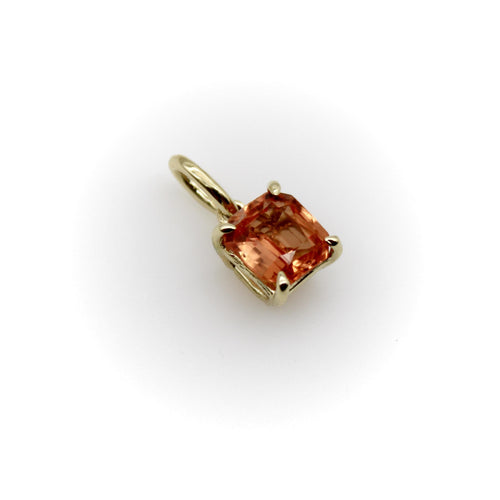 Pendentif Pendentif en or jaune 14 carats avec saphir orange 58 Facettes A2005Z