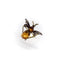 Bague 56 Bague insecte - Or jaune 14K, argent, topazes, perles et grenat 58 Facettes