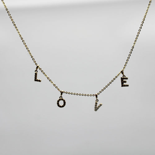 Collier Collier LOVE - Collier en or 14k et diamants micro pavés 58 Facettes