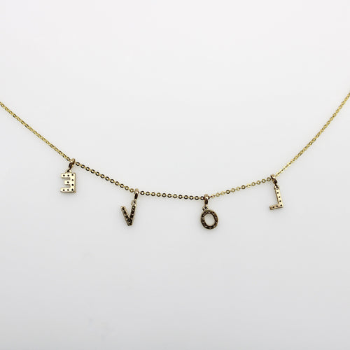 Collier Collier LOVE - Collier en or 14k et diamants micro pavés 58 Facettes
