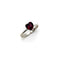 Bague 56 Bague cœur en or blanc 18k avec grenat 58 Facettes