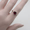 Bague 56 Bague cœur en or blanc 18k avec grenat 58 Facettes