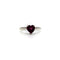 Bague 56 Bague cœur en or blanc 18k avec grenat 58 Facettes