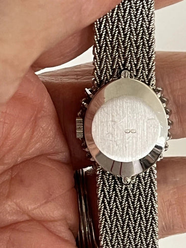 Montre Omega - Montre femme en or gris 18k, diamants et lapis-lazuli 58 Facettes REF. 6580