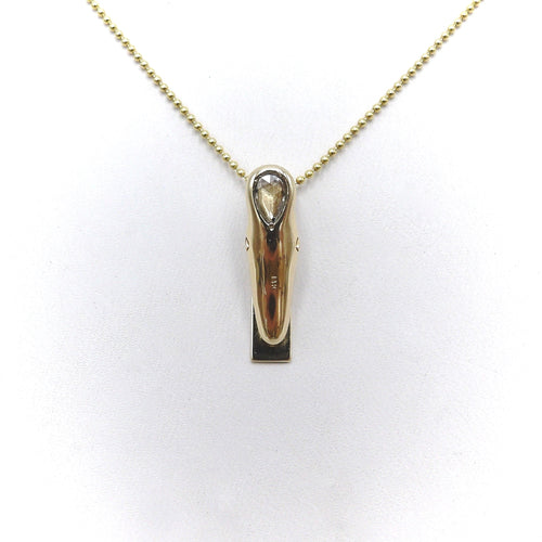 Pendentif Signature - Pince à cravate ou pendentif en or 14K et diamant poire 58 Facettes