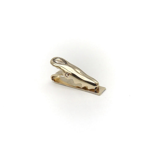 Pendentif Signature - Pince à cravate ou pendentif en or 14K et diamant poire 58 Facettes