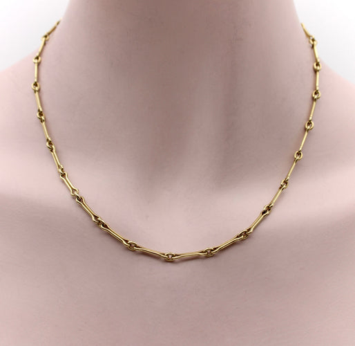 Collier Signature - Collier chaîne maillons os de chien en or 14K, fermoir cœur 58 Facettes