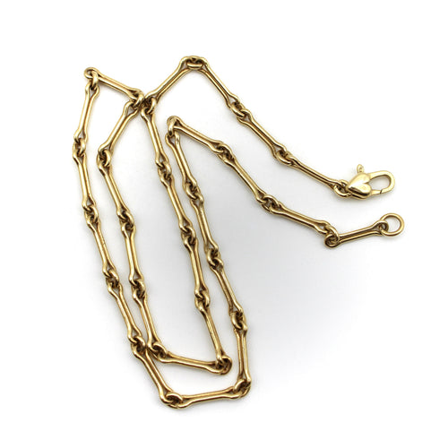 Collier Signature - Collier chaîne maillons os de chien en or 14K, fermoir cœur 58 Facettes