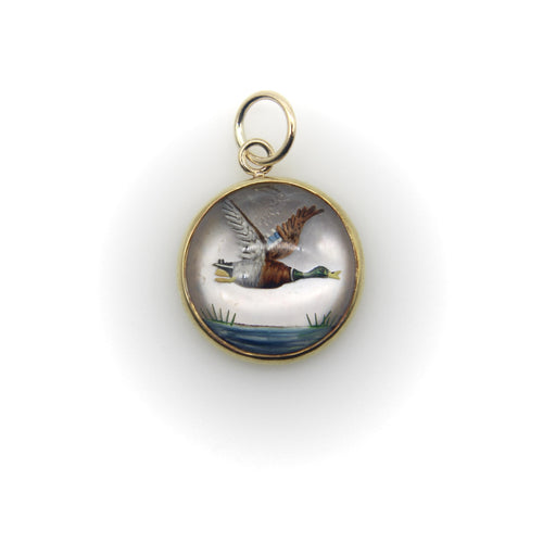 Pendentif Essex Crystal - Pendentif canard colvert en or jaune 18 carats 58 Facettes A20068