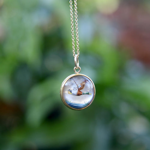 Pendentif Essex Crystal - Pendentif canard colvert en or jaune 18 carats 58 Facettes A20068