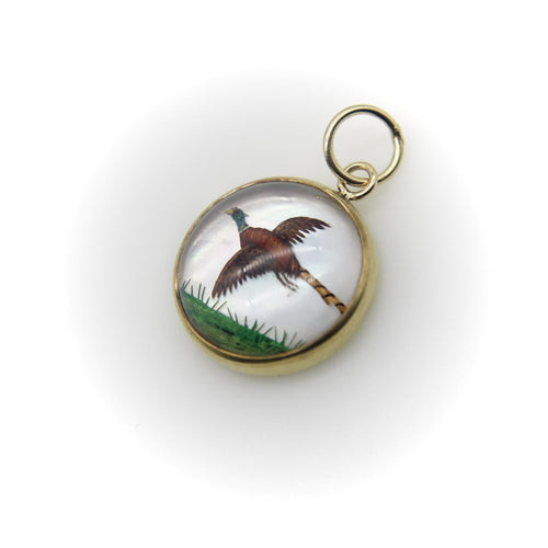 Pendentif Essex Crystal - Pendentif faisan en or 18 carats 58 Facettes A20069