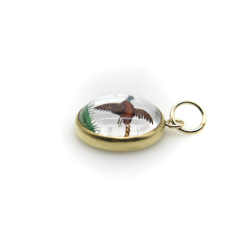 Pendentif Essex Crystal - Pendentif faisan en or 18 carats 58 Facettes A20069