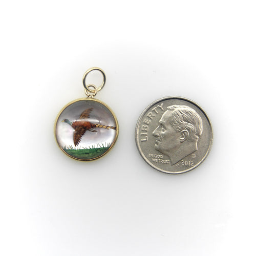Pendentif Essex Crystal - Pendentif faisan en or 18 carats 58 Facettes A20069