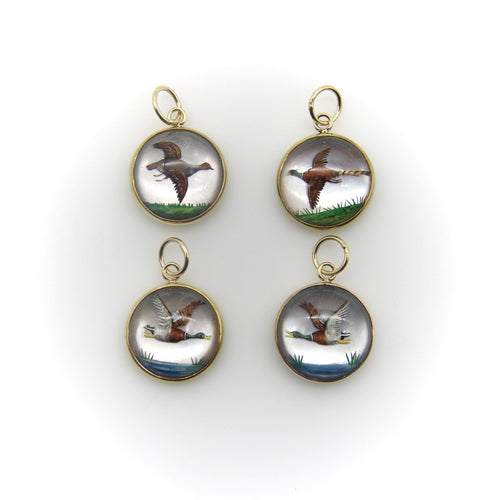 Pendentif Essex Crystal - Pendentif faisan en or 18 carats 58 Facettes A20069
