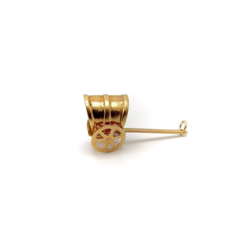 Pendentif Charm chariot bâché vintage américain en or 14K 58 Facettes