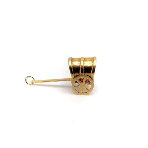 Pendentif Charm chariot bâché vintage américain en or 14K 58 Facettes