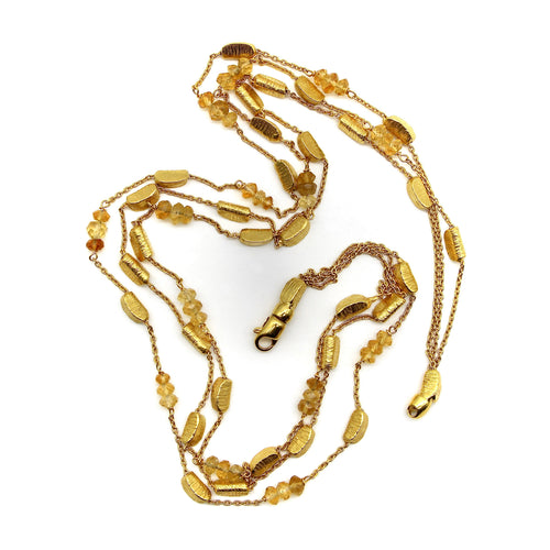 Collier Collier multirangs en or 18 carats et citrines briolettes 58 Facettes
