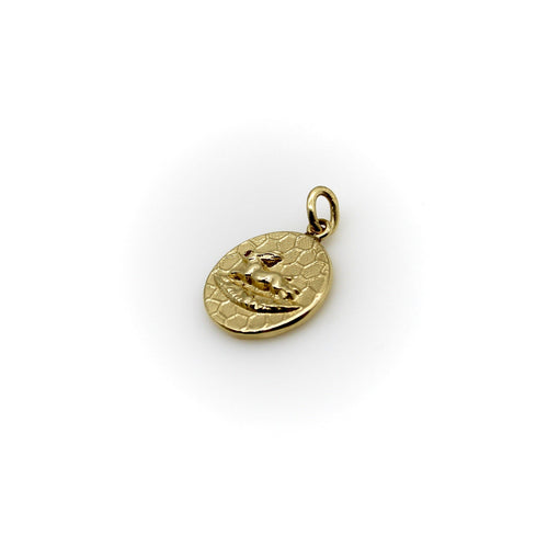 Pendentif Cute as a Button - Pendentif médaille lapin en or jaune 14K et rubis 58 Facettes