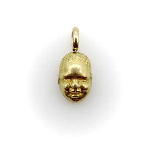 Pendentif Pendentif charm vintage visage de bébé souriant en or 18 carats 58 Facettes A2002N