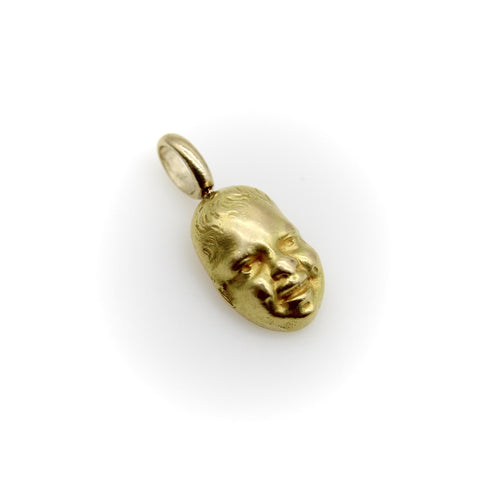Pendentif Pendentif charm vintage visage de bébé souriant en or 18 carats 58 Facettes A2002N