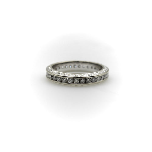Bague 54 Bague éternité - Alliance en or blanc 14K et diamants 1 ct 58 Facettes A2001P