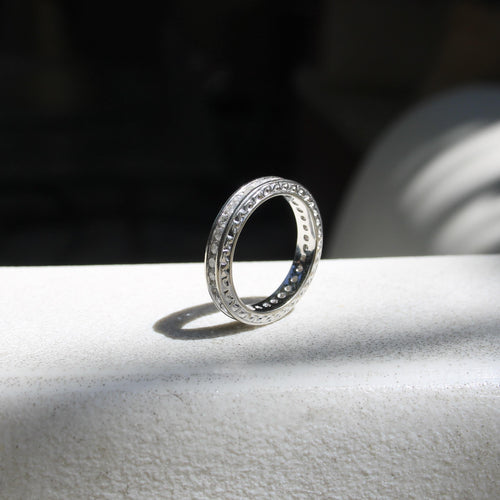 Bague 54 Bague éternité - Alliance en or blanc 14K et diamants 1 ct 58 Facettes A2001P
