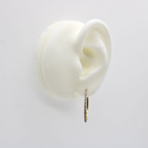 Boucles d'oreilles Boucles d’oreilles créoles ovales pavées de diamants en or 14K 58 Facettes