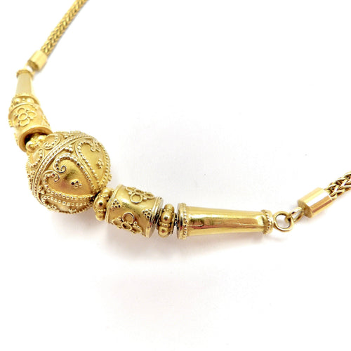 Collier Collier baht thaï vintage en or jaune 23K, cannetille 58 Facettes