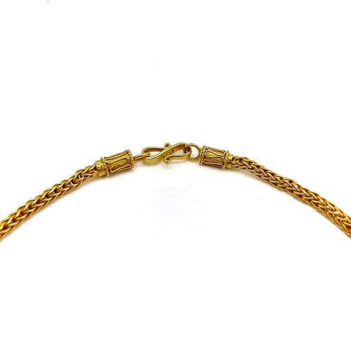 Collier Collier baht thaï vintage en or jaune 23K, cannetille 58 Facettes