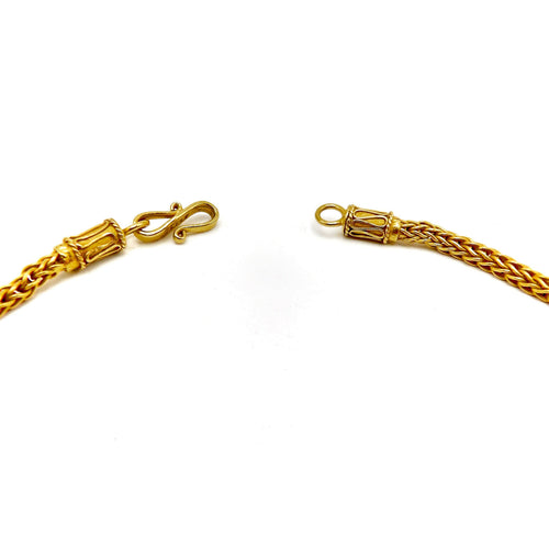 Collier Collier baht thaï vintage en or jaune 23K, cannetille 58 Facettes