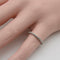 Bague 51 Bague demi-alliance éternité en or blanc 14K et diamants naturels 58 Facettes