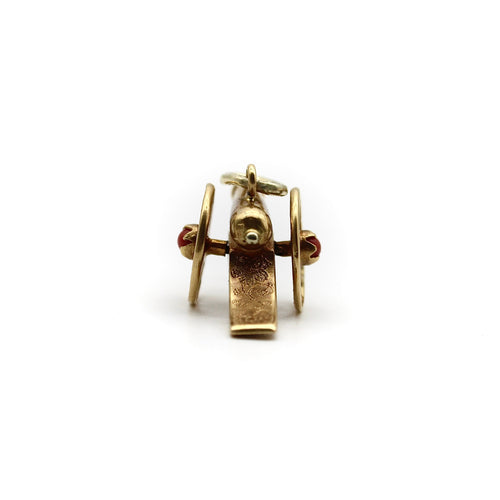 Pendentif Victorien - Pendentif charme canon articulé en or 18k et corail 58 Facettes