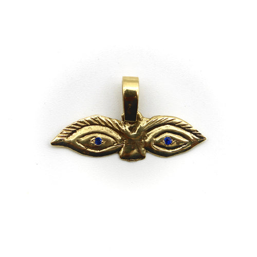 Pendentif Signature - Pendentif charm œil Milagro en or jaune 14K saphirs 58 Facettes