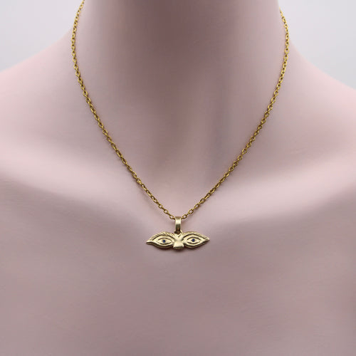 Pendentif Signature - Pendentif charm œil Milagro en or jaune 14K saphirs 58 Facettes