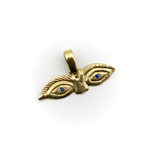 Pendentif Signature - Pendentif charm œil Milagro en or jaune 14K saphirs 58 Facettes