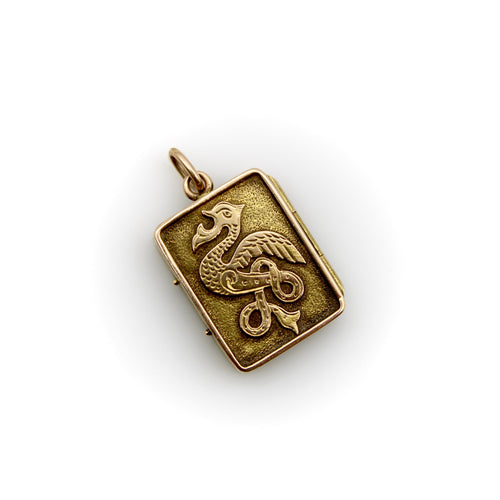 Pendentif Pendentif médaillon victorien celte rectangulaire en or 14K 58 Facettes
