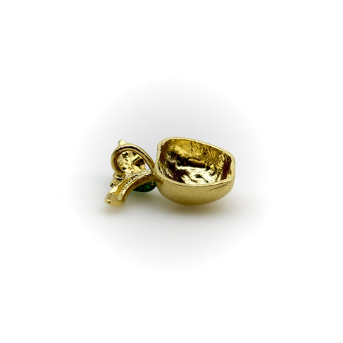 Pendentif Pendentif charm pomme vintage en or 18k, diamants et émail 58 Facettes
